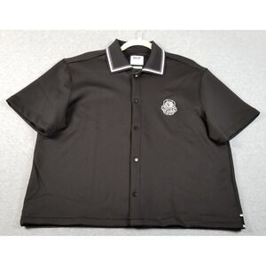 NEW Ricky Singh Shirt Mens Small S Black Gray Los Angeles Basketball Snap Button